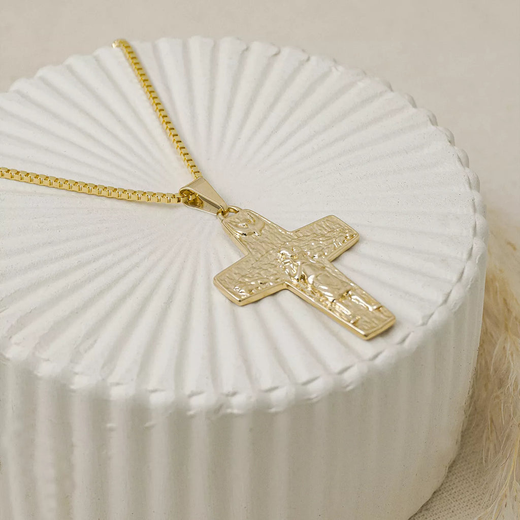 Dije Cruz Buen Pastor - Orux, oro laminado 18K - foto 1