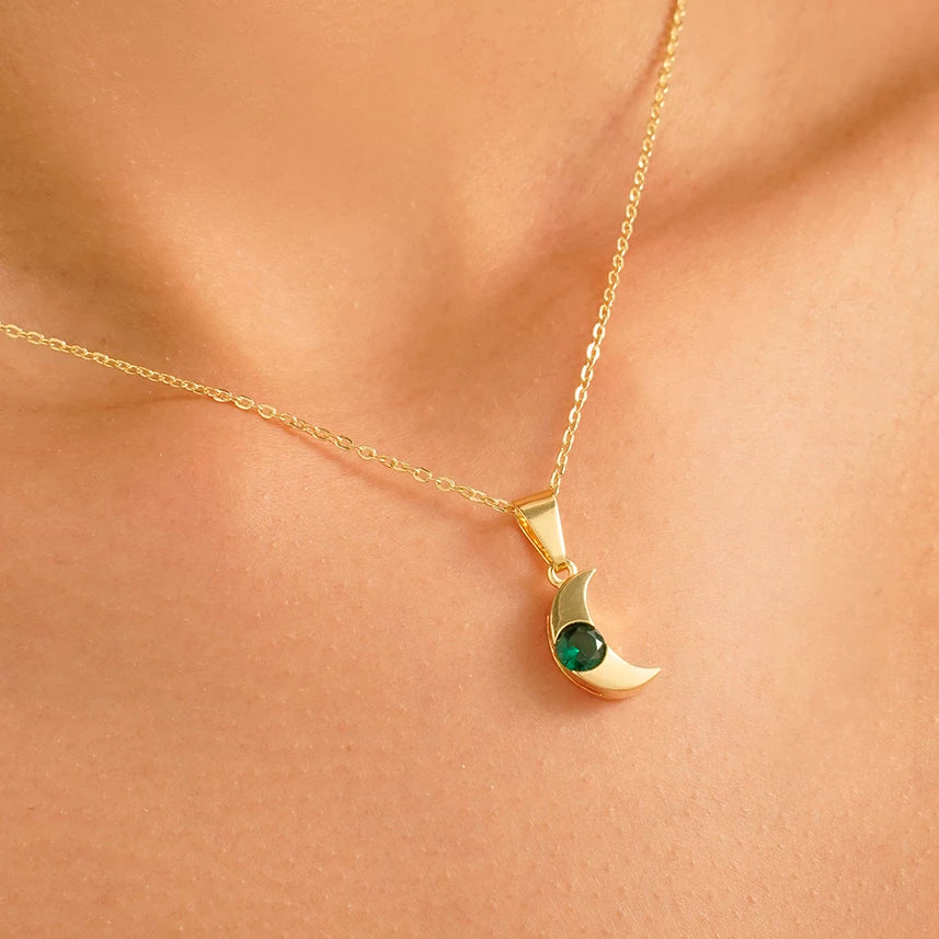 Dije Luna Circonia Verde