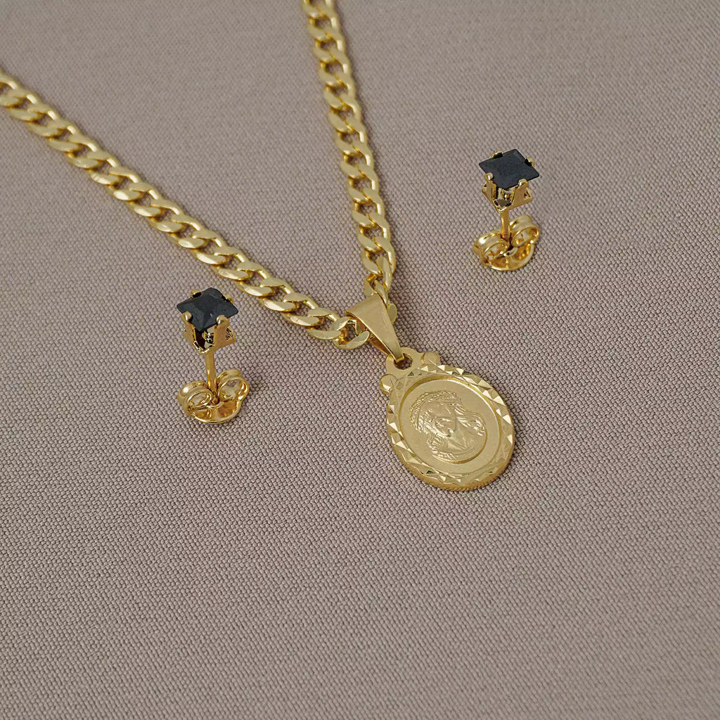 Dije Sagrado Rostro Diamantado 2cm - Orux, oro laminado 18K - foto 4