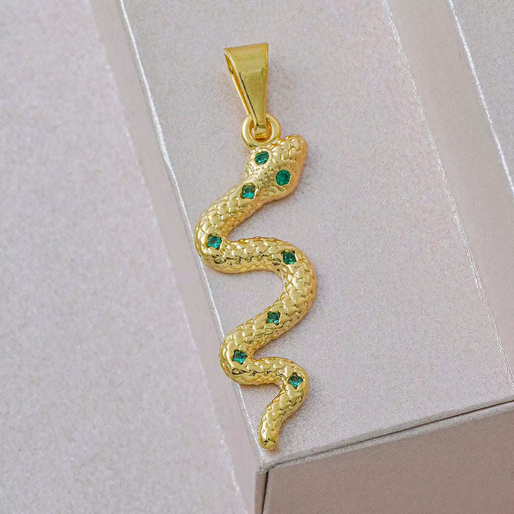 Dije Serpiente Verde - Orux, oro laminado 18K - foto 2