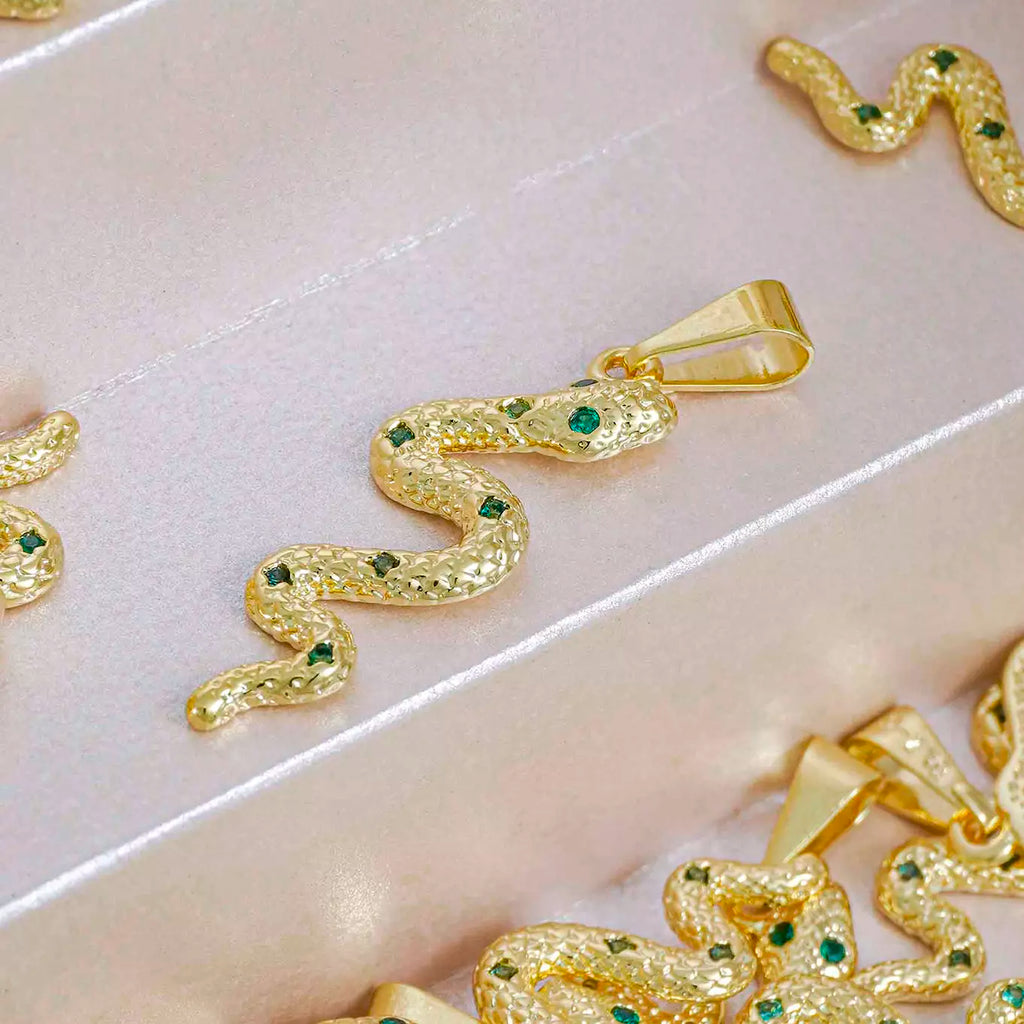 Dije Serpiente Verde - Orux, oro laminado 18K - foto 1