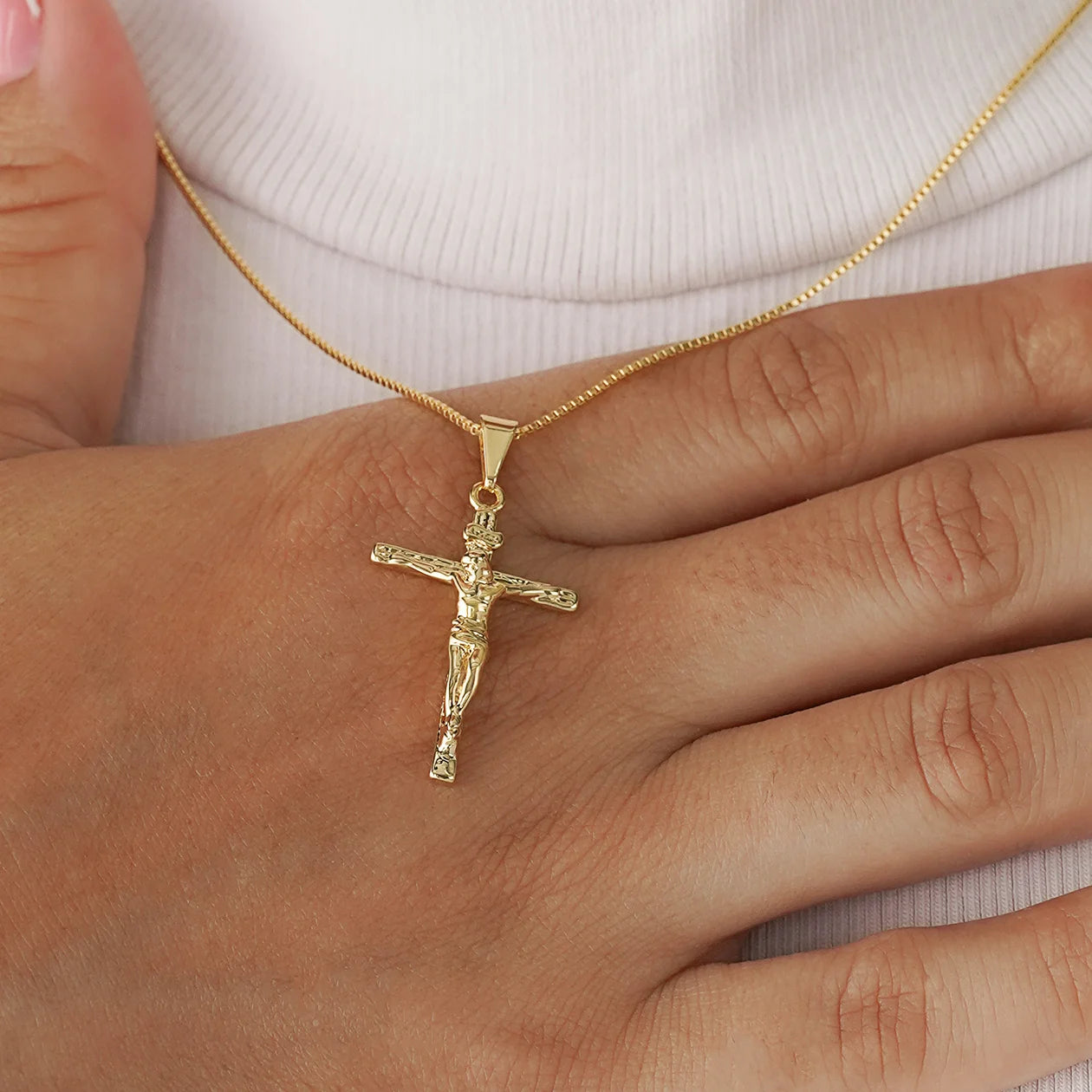 Dije Cruz Cristo Circonias 4cm
