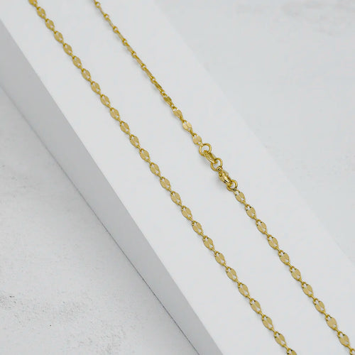 Cadena Espejo Cuadrada 65 cm oro laminado 18K Orux