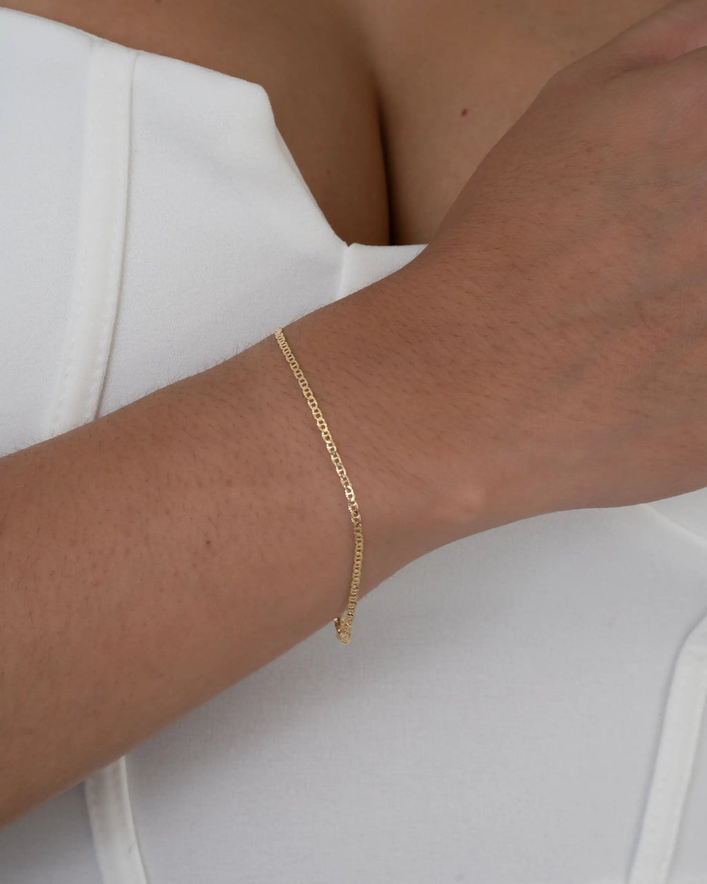 Pulsera Escalerita Con Destellos Italy 1.7mm 16.5 Cms
