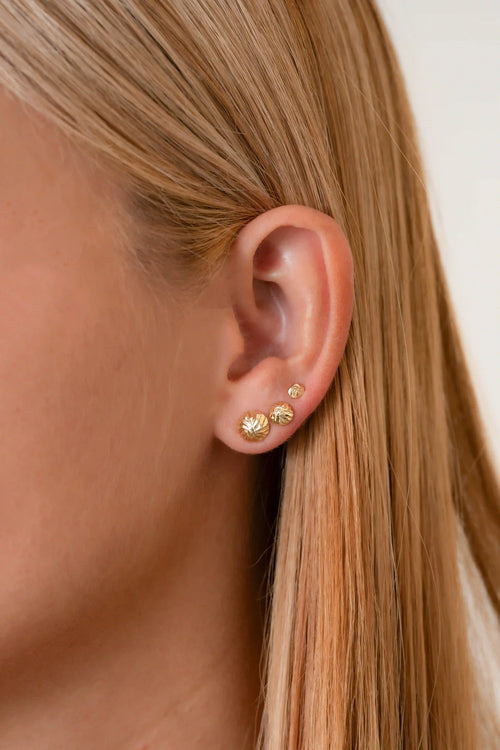 Aretes Topo Balín Italy 4 mm oro laminado 18K Orux foto 2