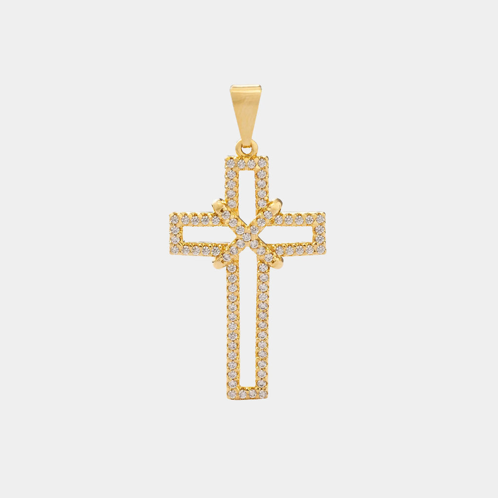 Dije Cruz Silueta Circonias 3.5cm - Orux, oro laminado 18K - foto 1