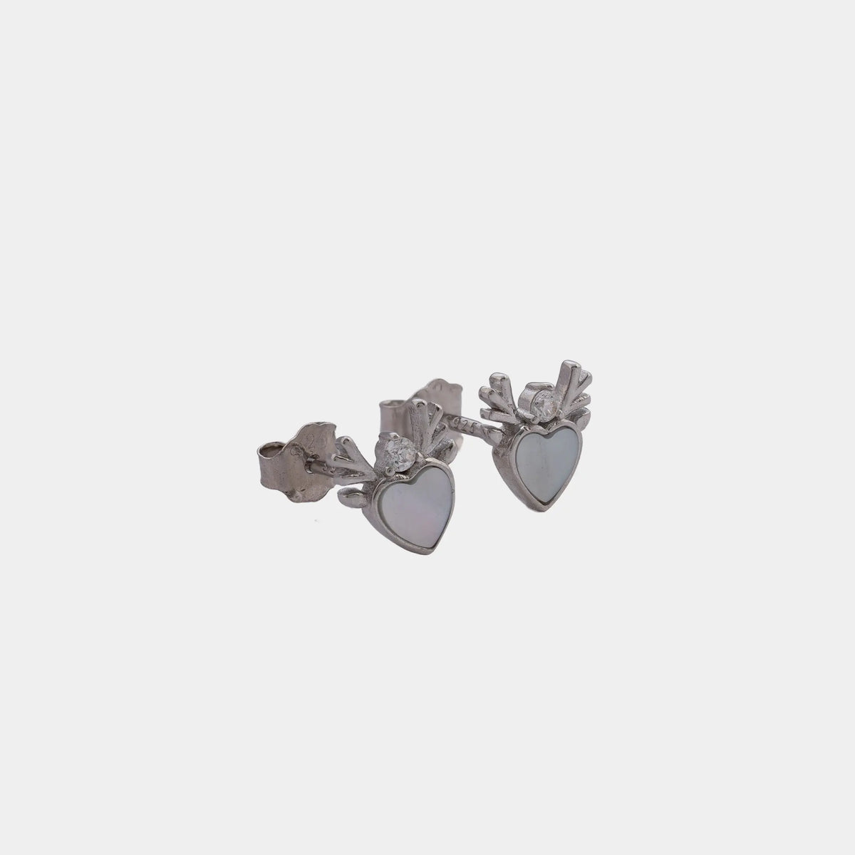 Arete Heart Angel 7.3mm - Orux plata ley 925 - foto 1
