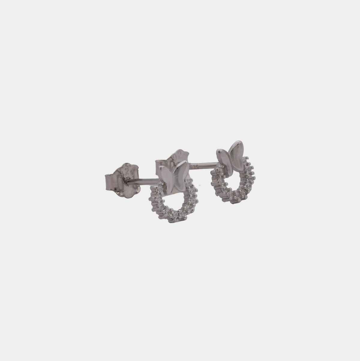 Arete Butterfly Halo 7.1mm - Orux plata ley 925 - foto 1