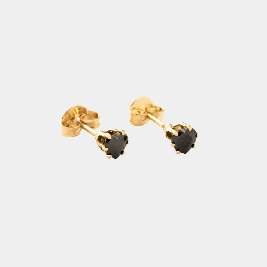 Arete Topo Circonia Corazón Negro