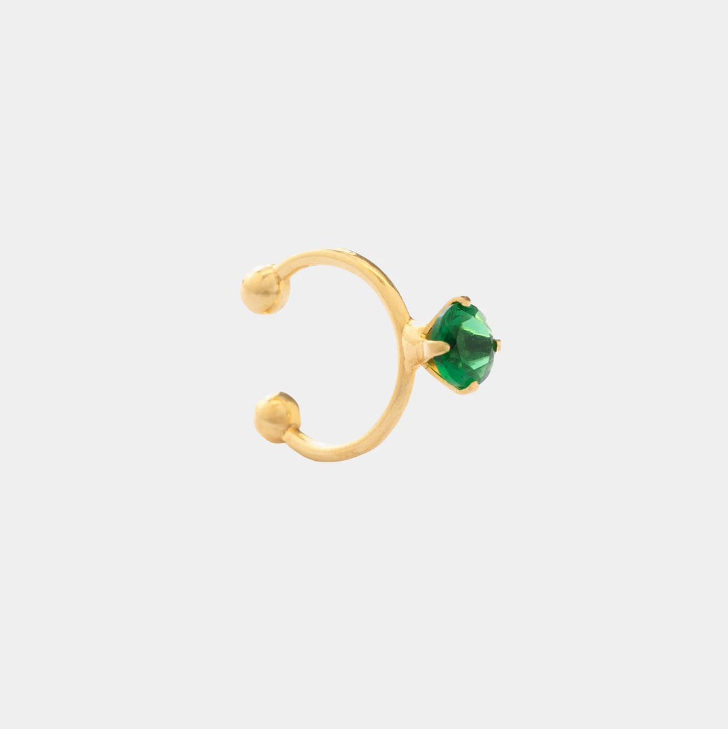 Arete Piercing Fake 1.4cm Verde