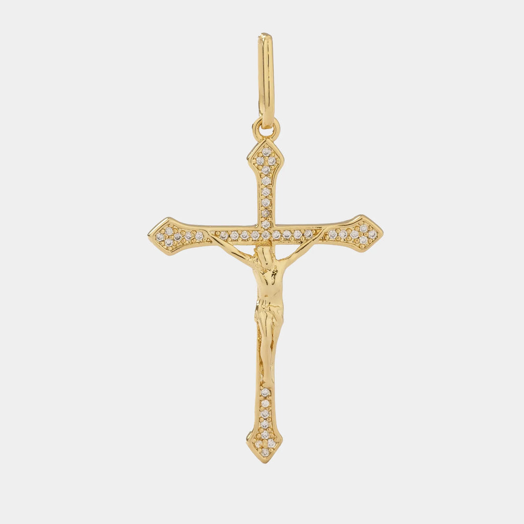 Dije Cruz Cristo Circonias 4cm