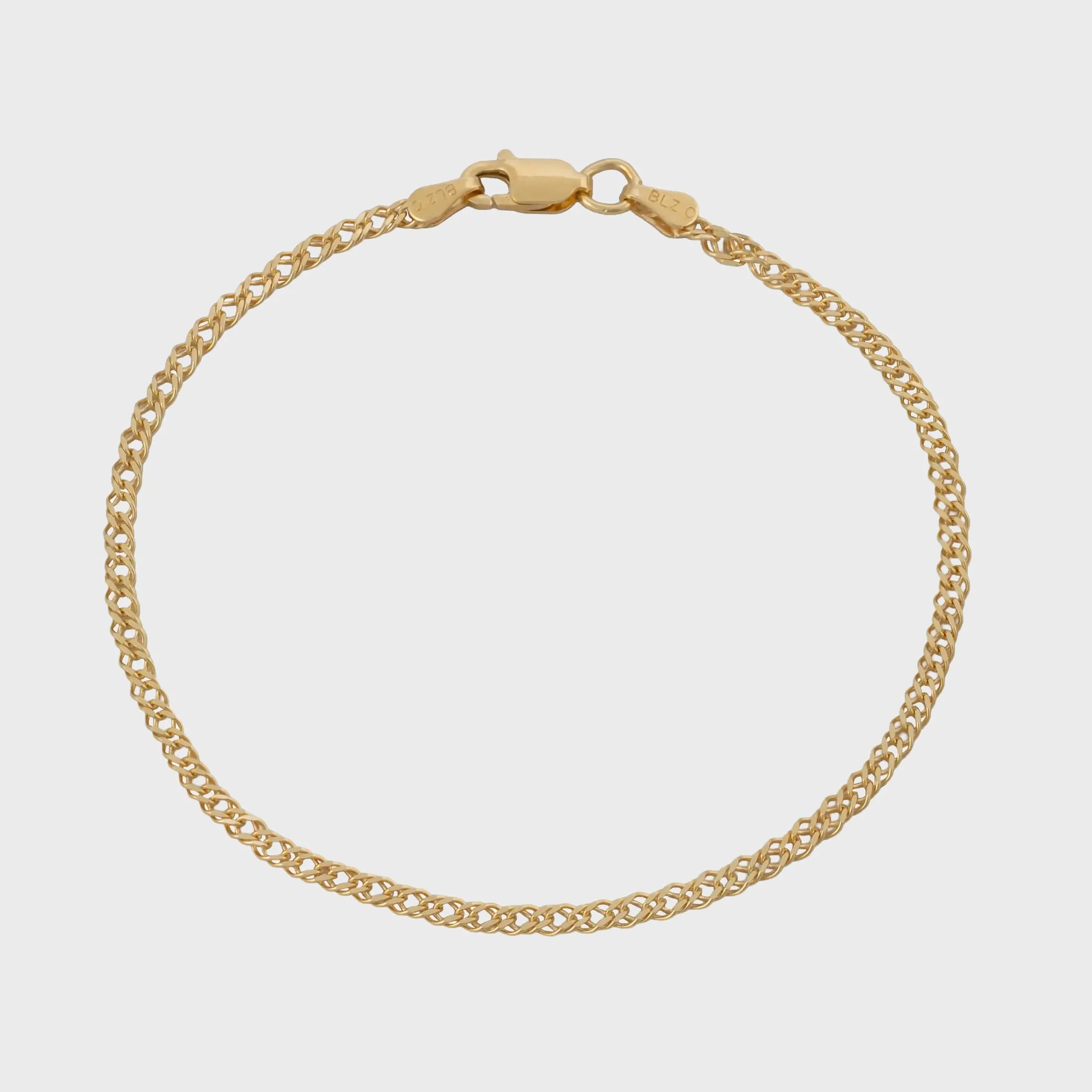 Pulsera Cubana Cruzada 2.4mm 19.5 Cms