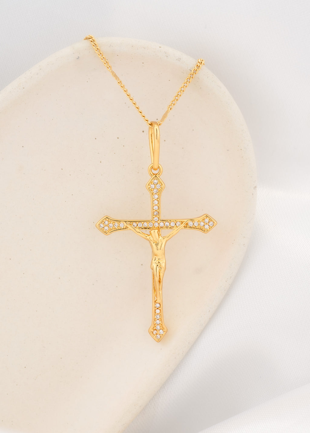 Dije Cruz Cristo Circonias 4cm